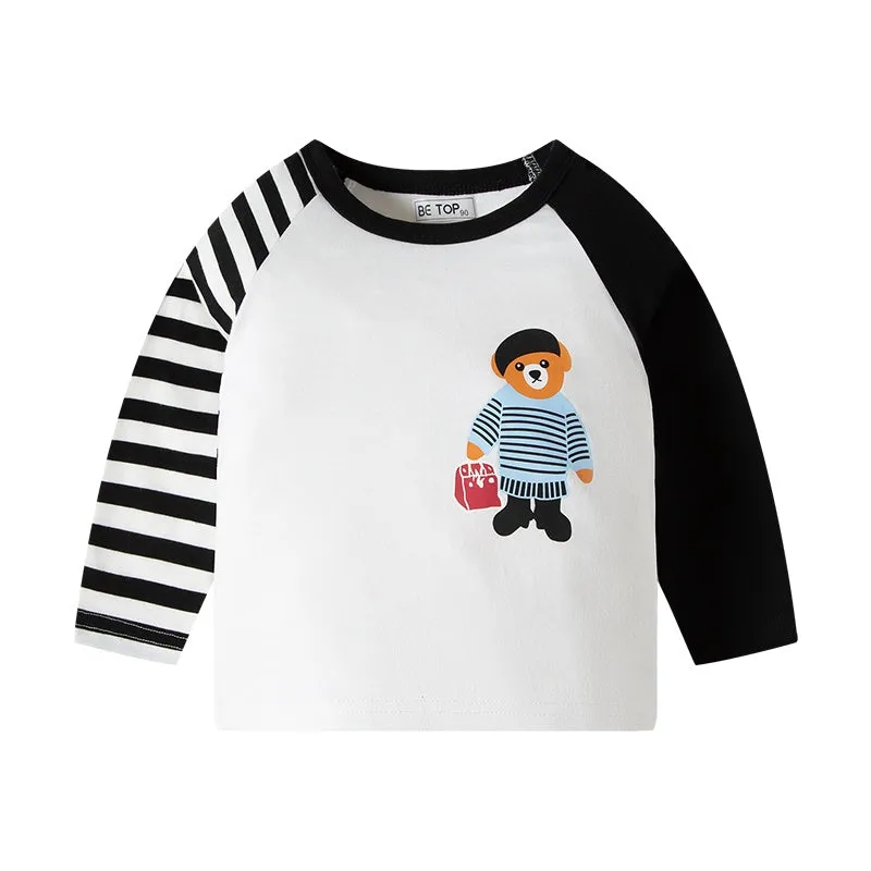 4-Pack Toddler Boys Cotton Long Sleeve Tshirt