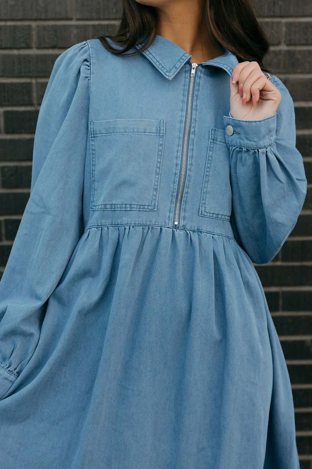 Adley Dress-Blue Denim