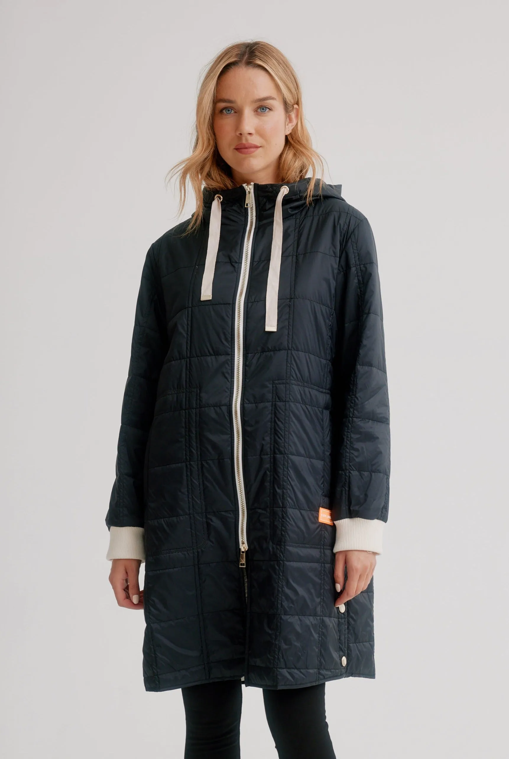 Anorak Super Light Puffer Coat W/ Contrast Zipper & Cuffs