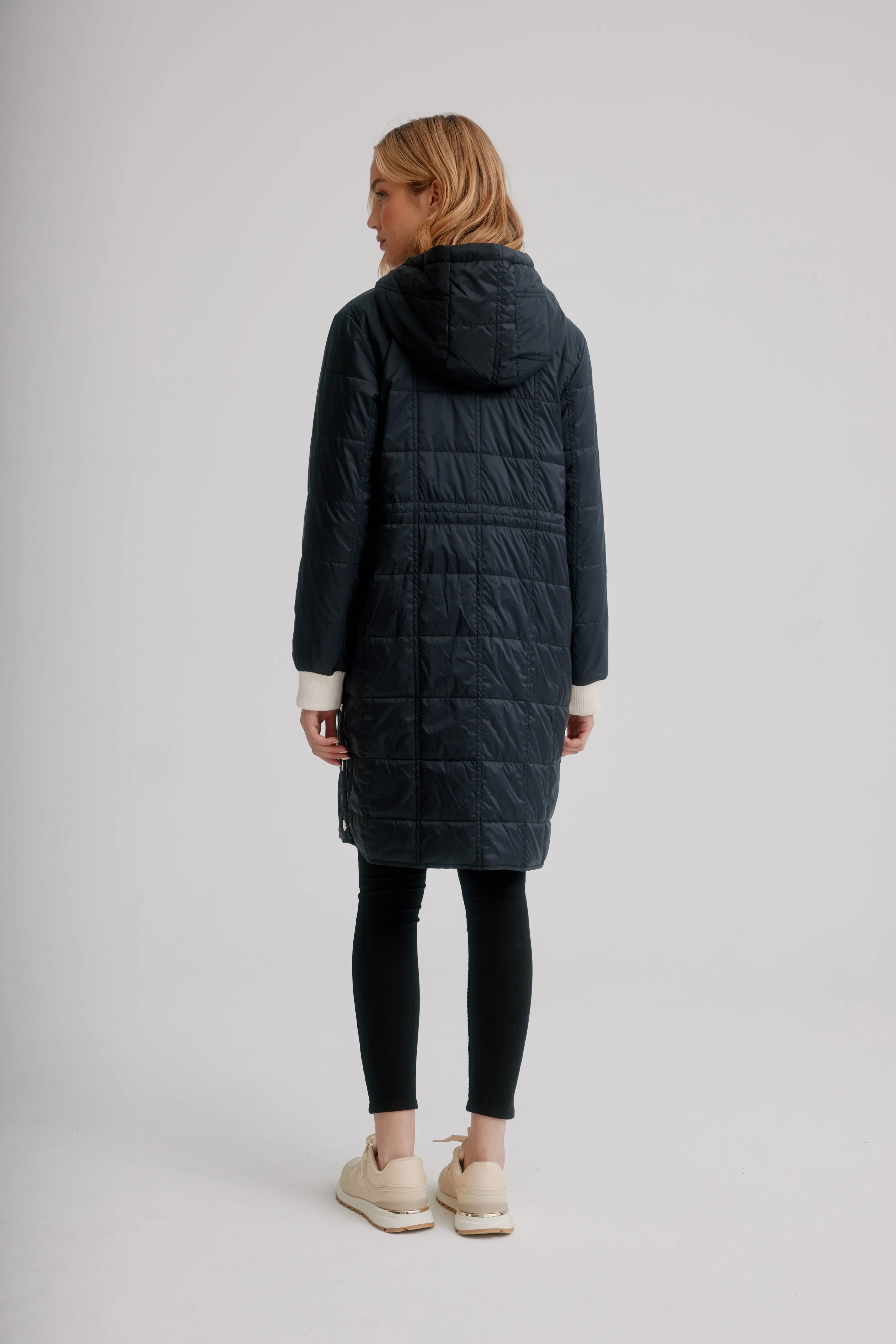 Anorak Super Light Puffer Coat W/ Contrast Zipper & Cuffs