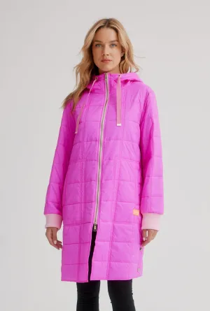 Anorak Super Light Puffer Coat W/ Contrast Zipper & Cuffs