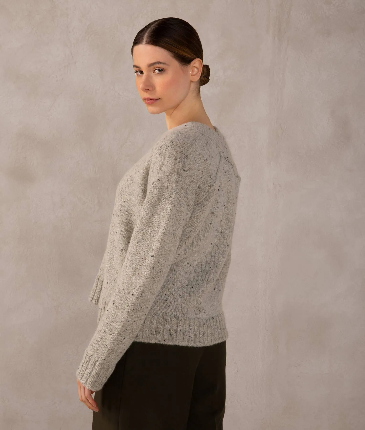 Baby Alpaca and wool jersey v neck sweater