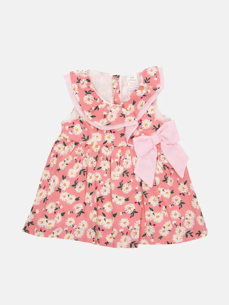 Baby Girl Marbella Printed Floral Summer Dress-Pink