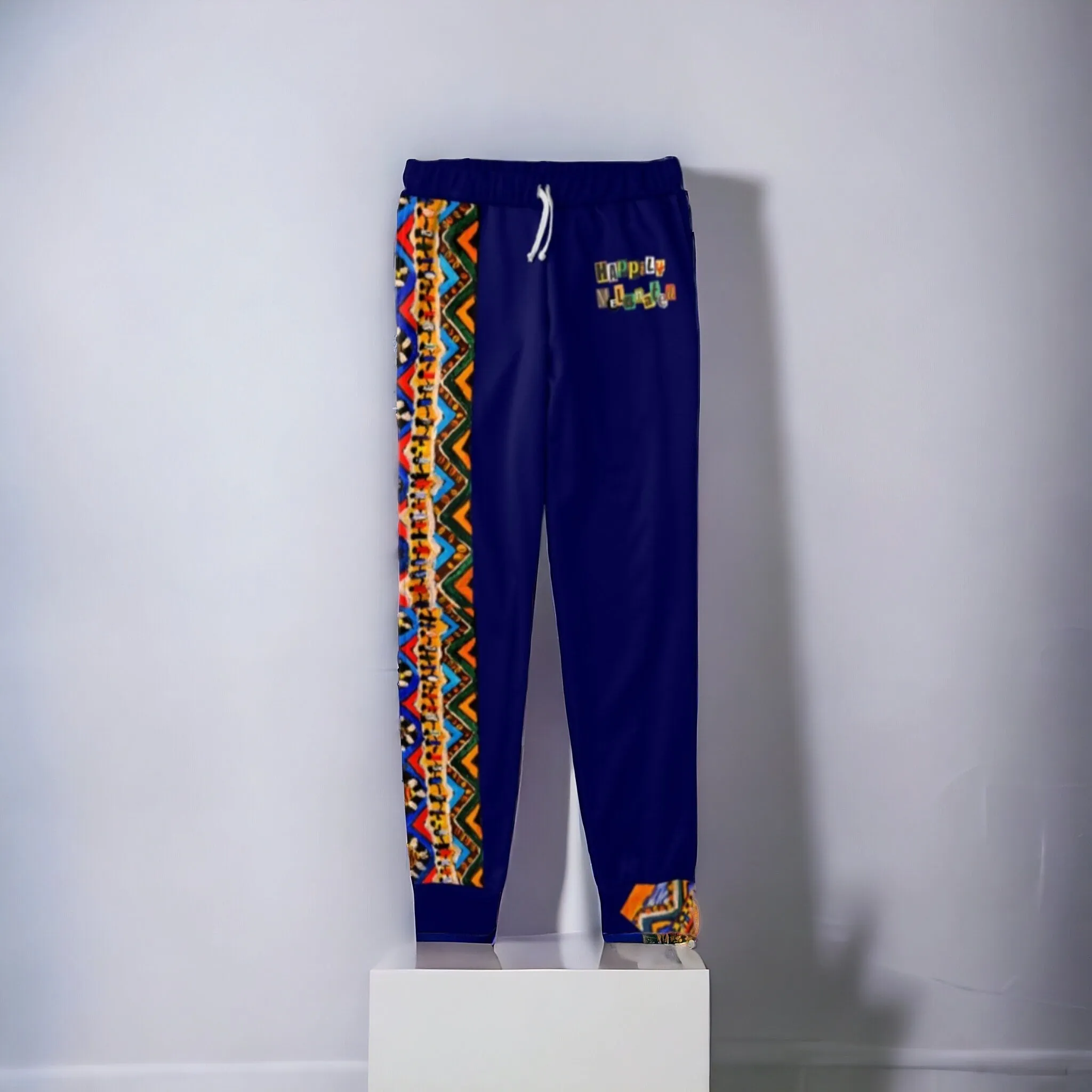 Bohemian Unisex Joggers with Tribal Print, Soft All-Over Pattern Lounge Pants