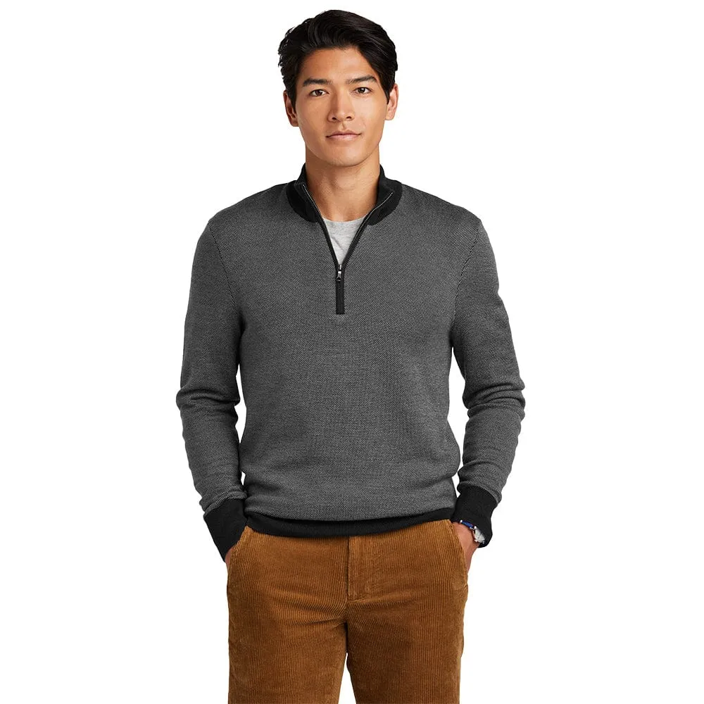 Brooks Brothers - Men's Washable Merino Birdseye 1/4-Zip Sweater