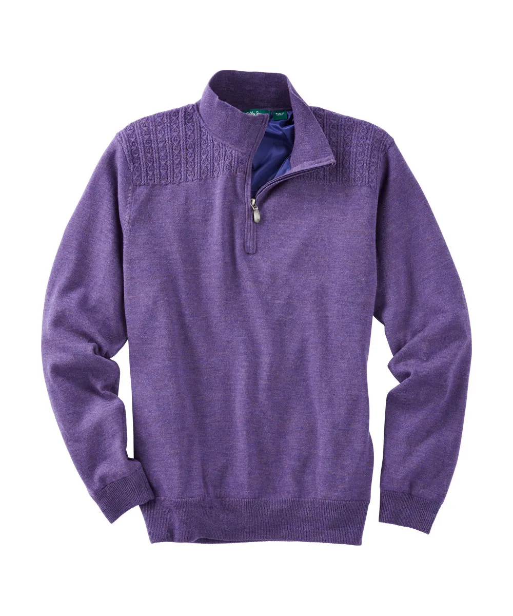 Cable Quarter-Zip Lined Wind Sweater