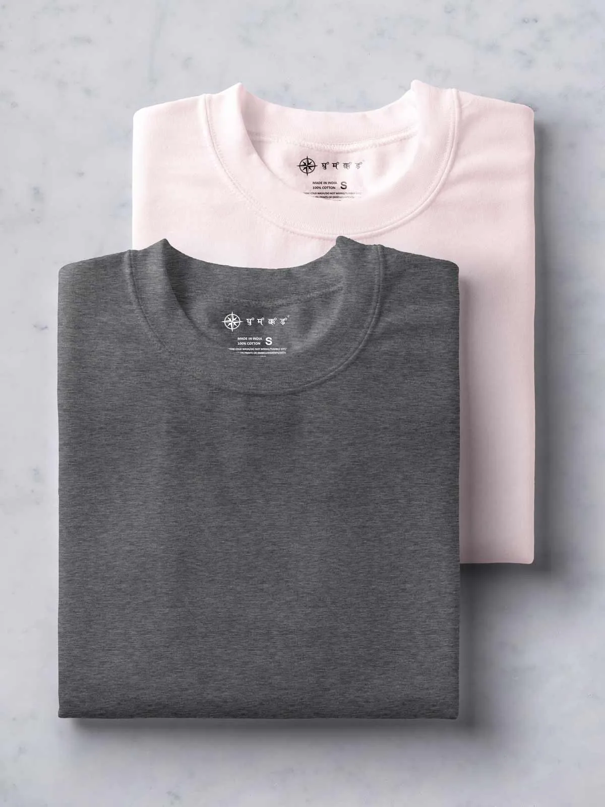 Dark Grey & Soft Pink T shirts Combo