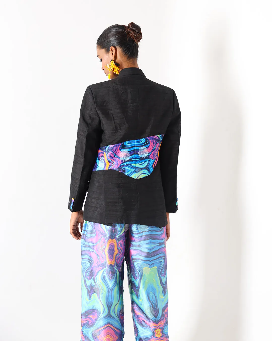 Doja Galaxy Silk Blazer With Printed Pants RTS