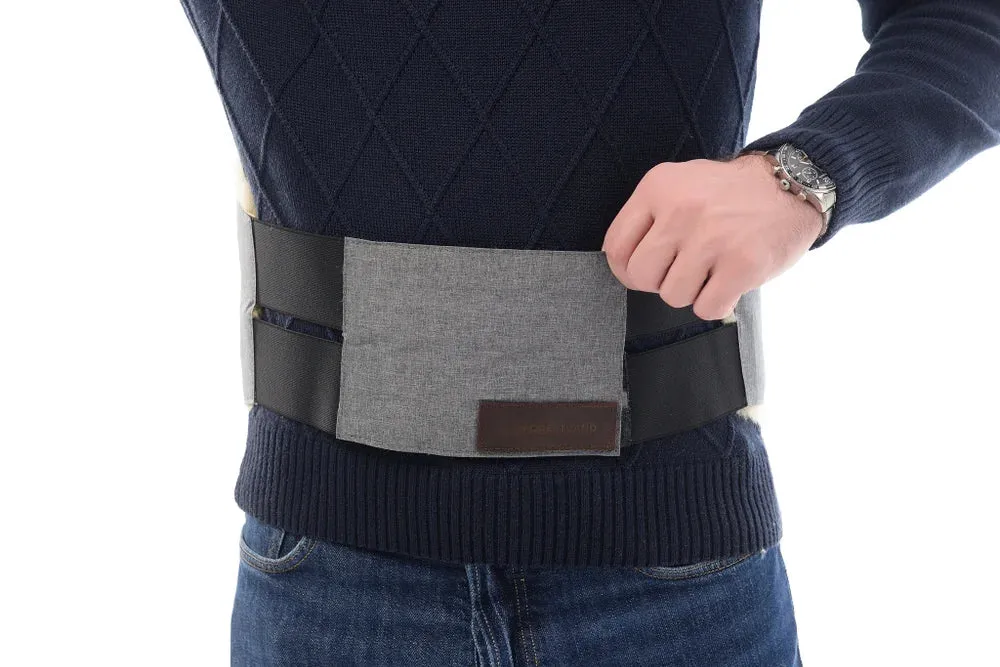 Elastic Sheepskin Heating Belt in Grey color