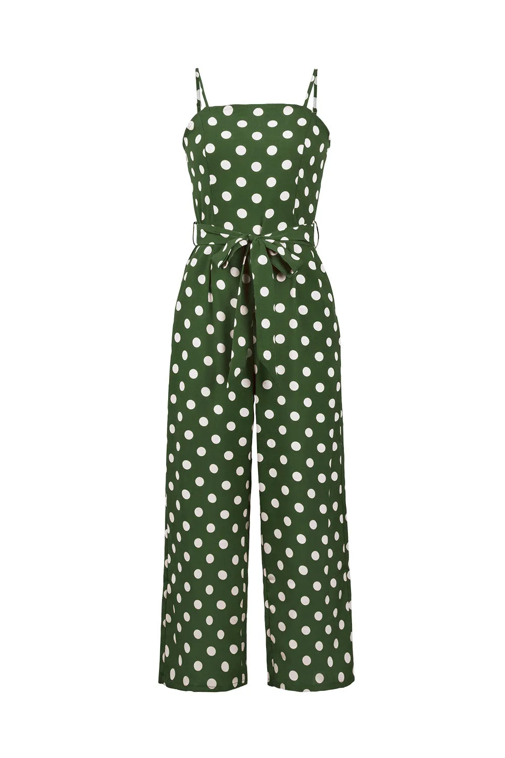 Elegant Stylish Ladies' Polka Dot Print Lace-up Jumpsuits