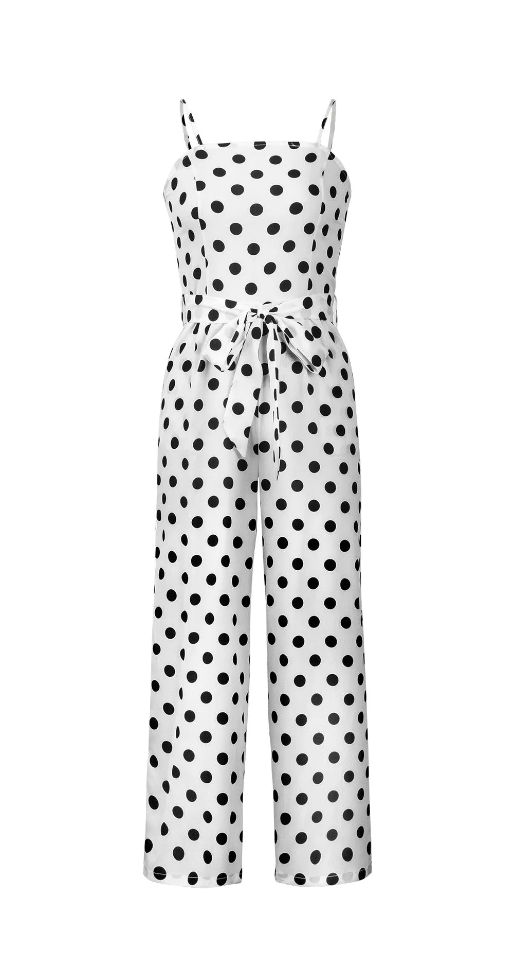 Elegant Stylish Ladies' Polka Dot Print Lace-up Jumpsuits