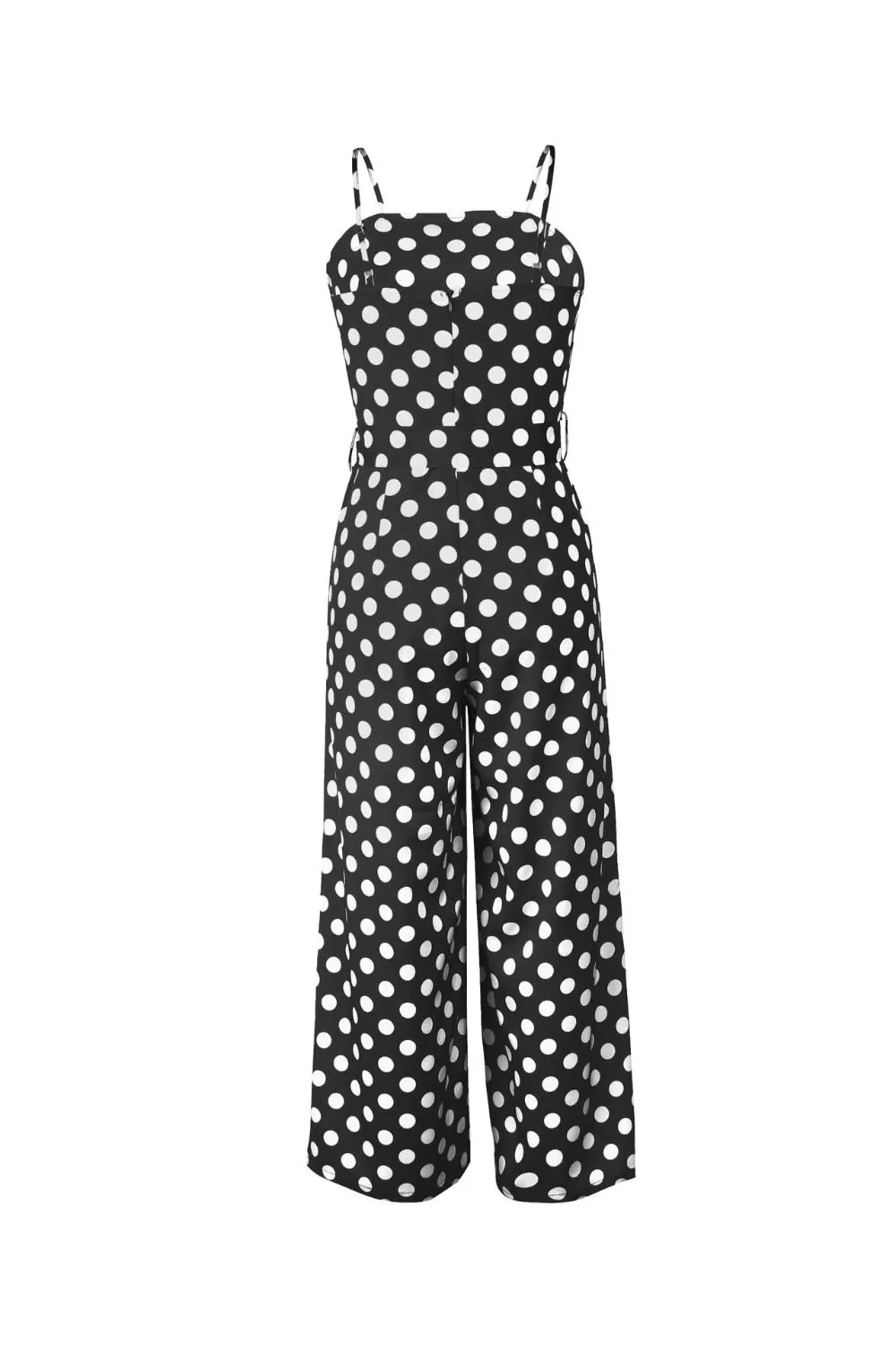 Elegant Stylish Ladies' Polka Dot Print Lace-up Jumpsuits