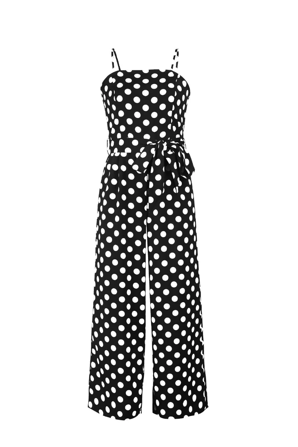 Elegant Stylish Ladies' Polka Dot Print Lace-up Jumpsuits