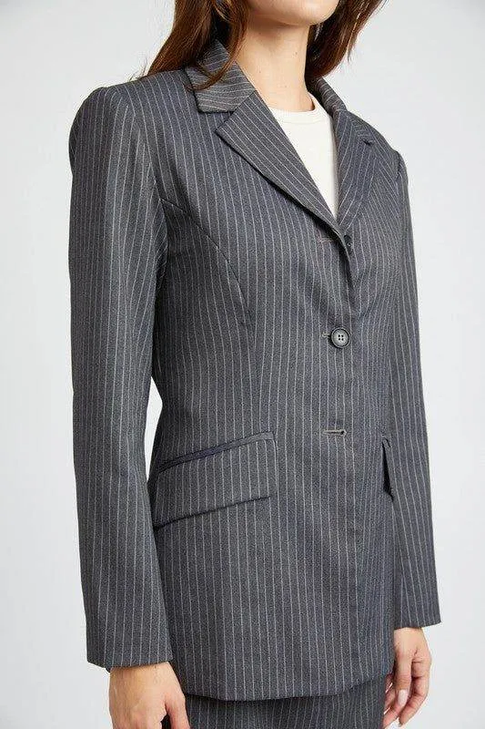 Emory Park | Pin Striped Blazer Jacket