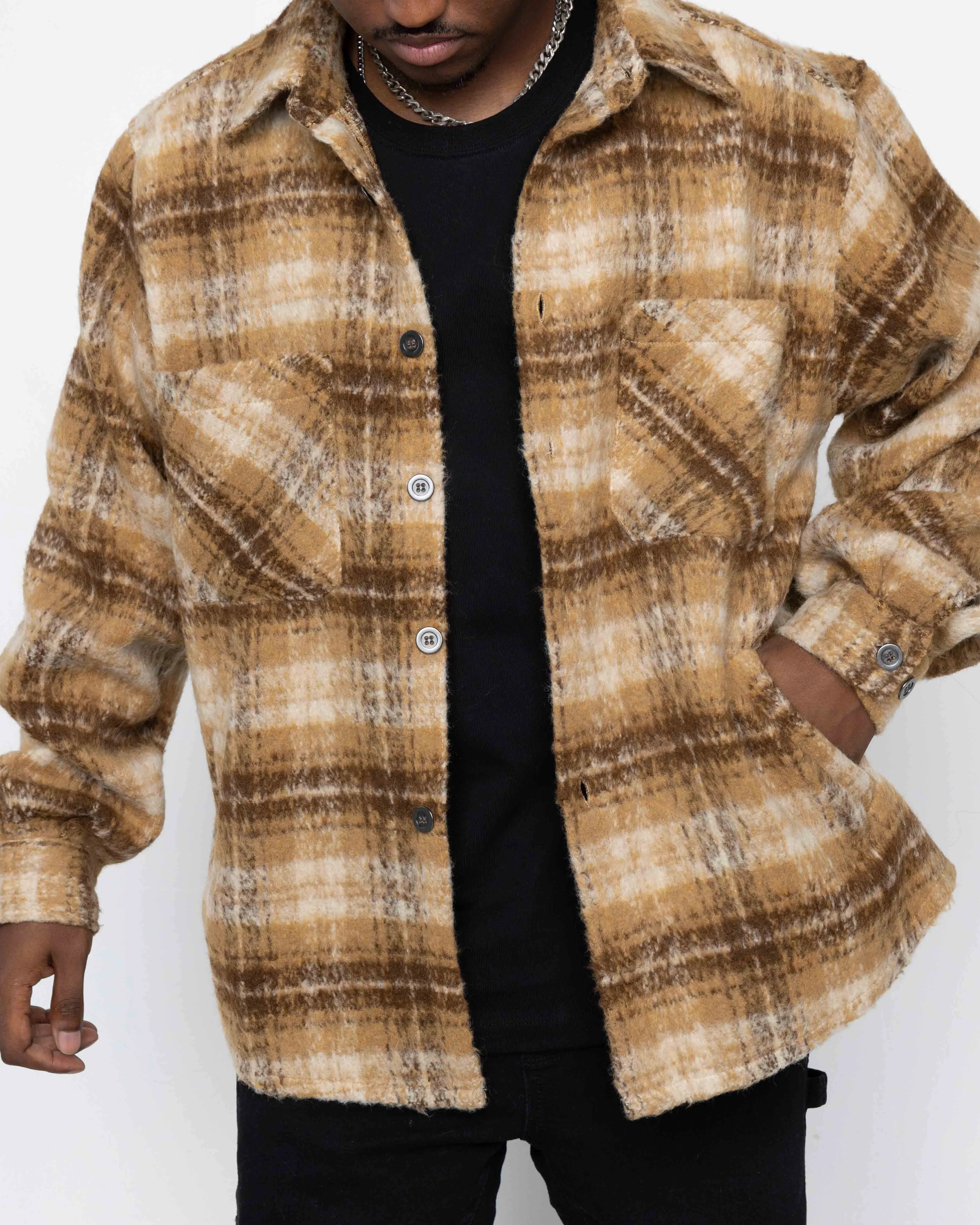 EPTM SIDE SLIT FLANNEL-TAN