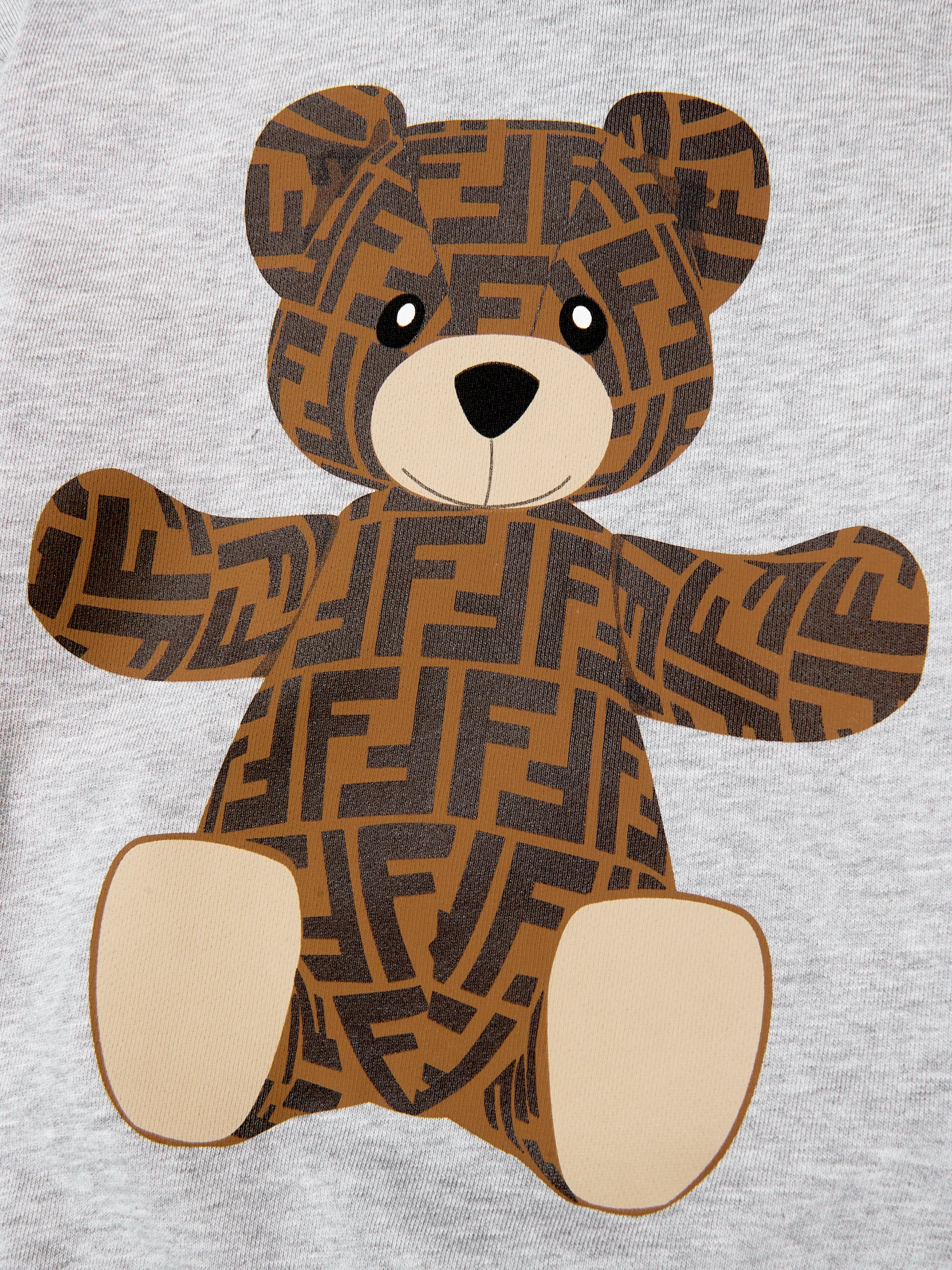 Fendi Boys FF Logo Bear Print Hoodie