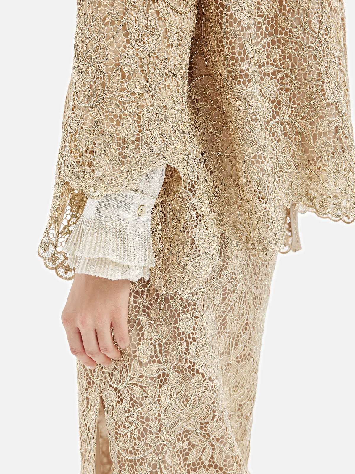 French Gold Lace Beaded Jacket