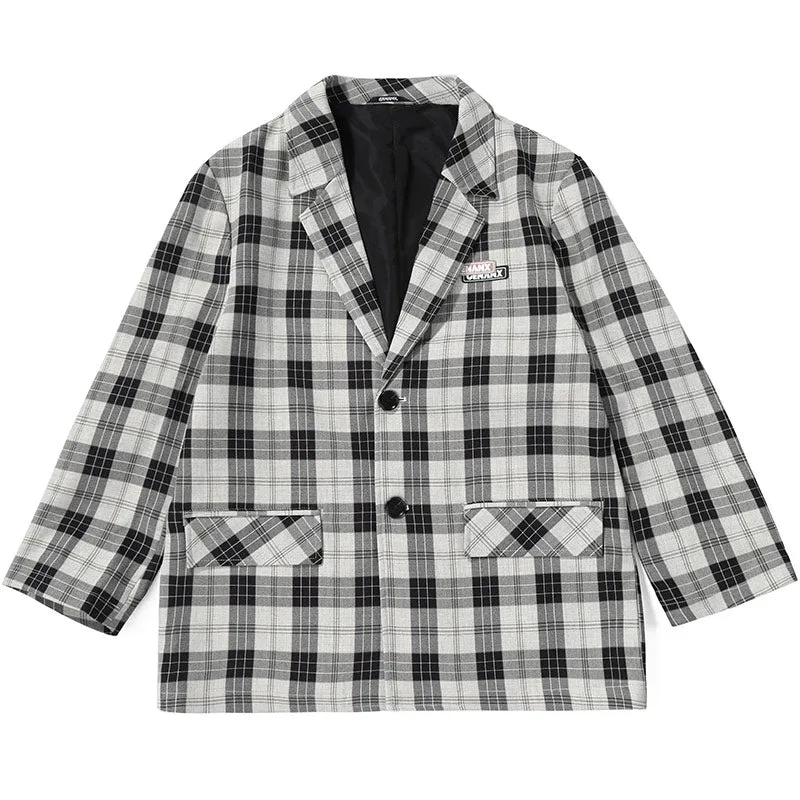 High Street Plaid Label Couple Blazer