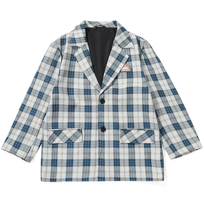 High Street Plaid Label Couple Blazer