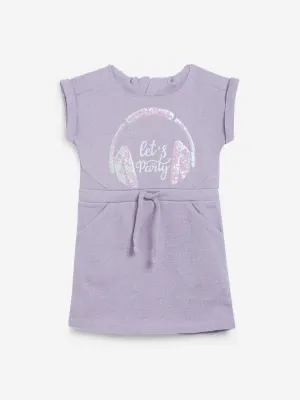 HOP Kids Lilac Shimmer-Detailed Karen Dress