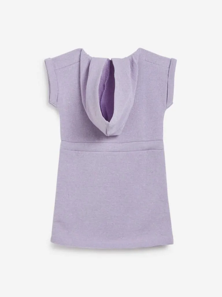 HOP Kids Lilac Shimmer-Detailed Karen Dress