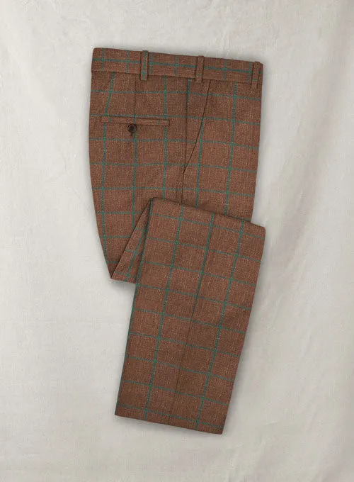 Italian Murano Aureta Brown Wool Linen Pants