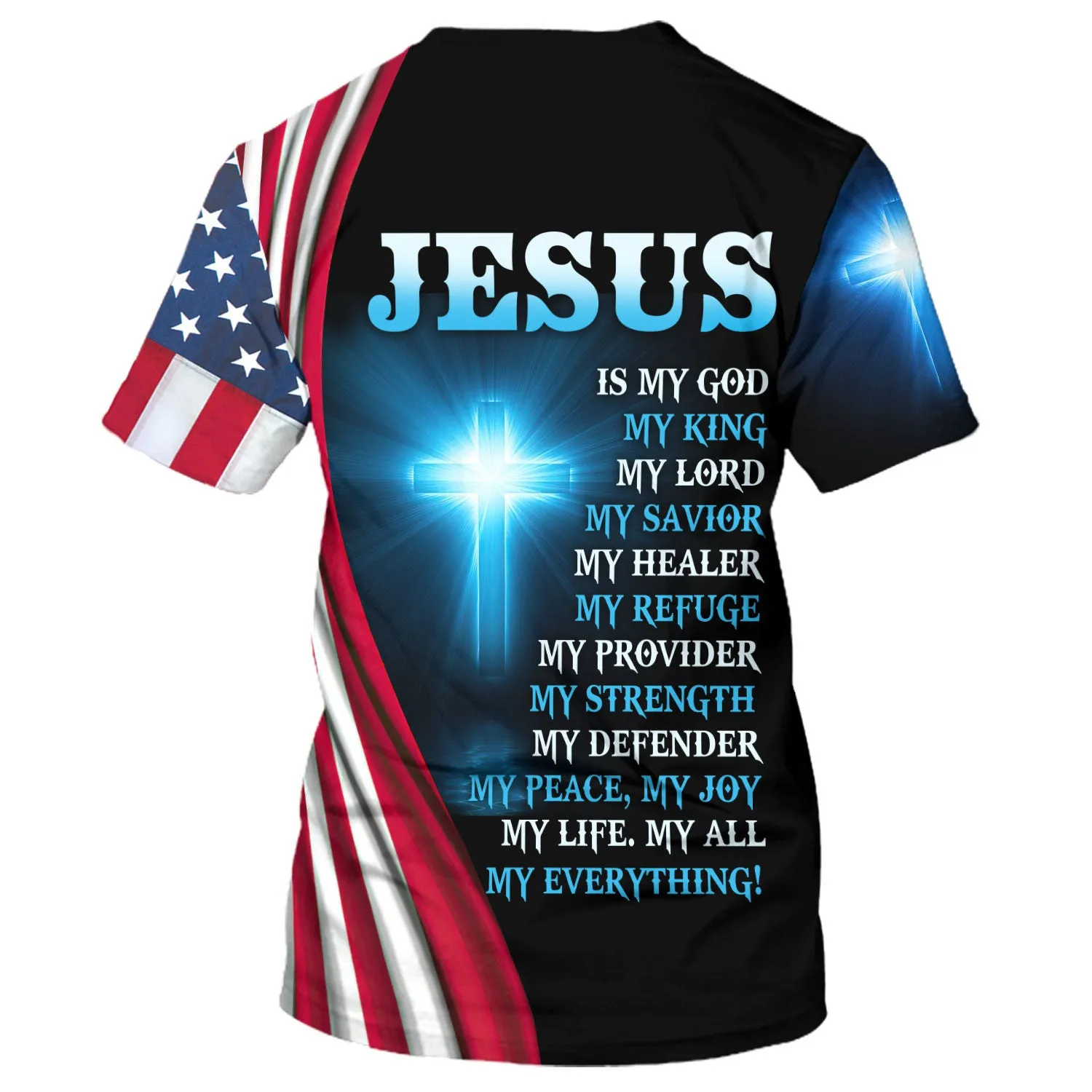 Jesus Is My God My King My Lord Lion Cross 3D All Over Printed Shirt for Men and Women