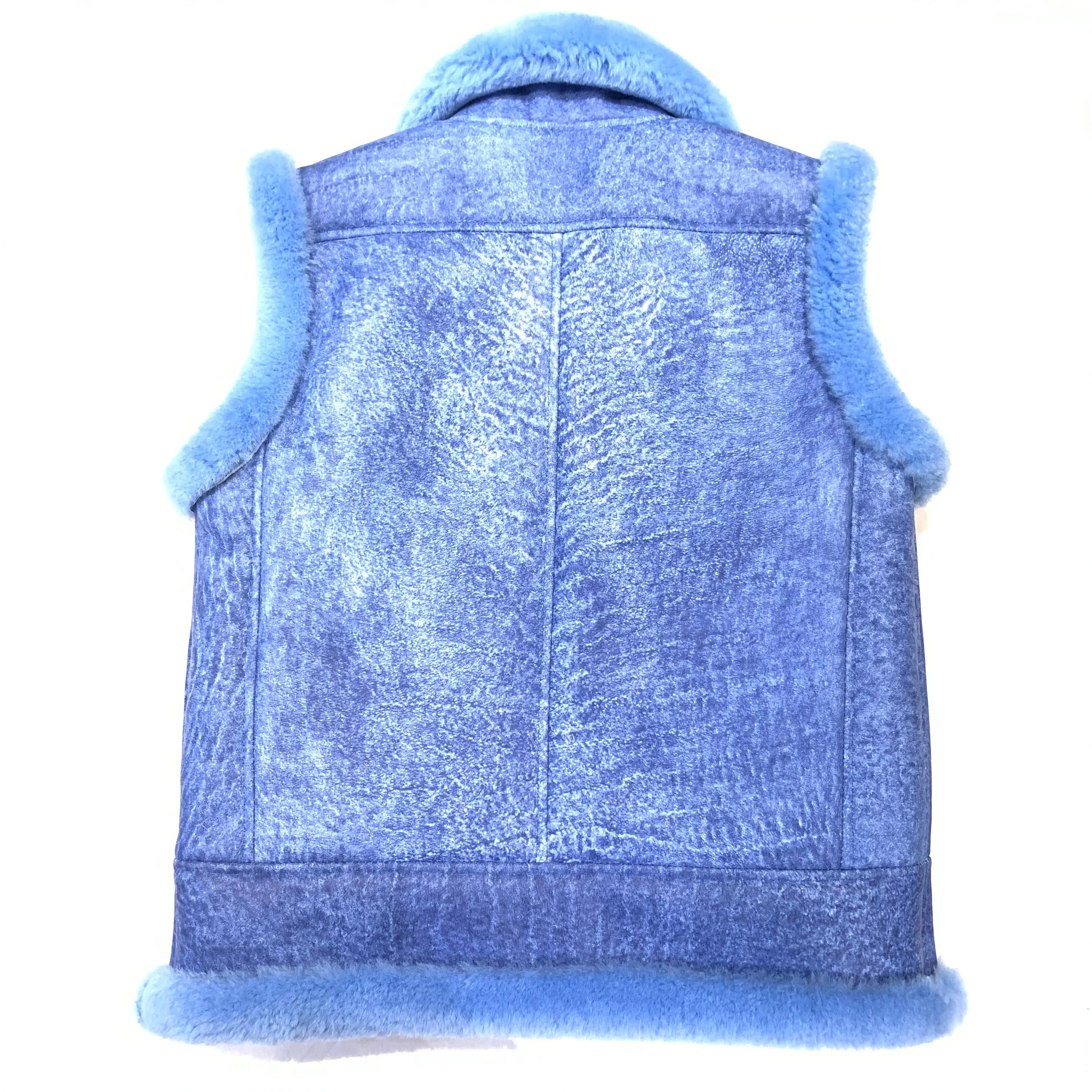 Kashani Men's Powder Blue Shearling Vest