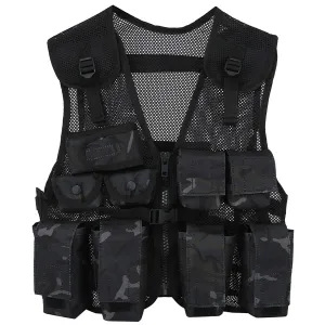 Kids Army Assault Vest Black Camo