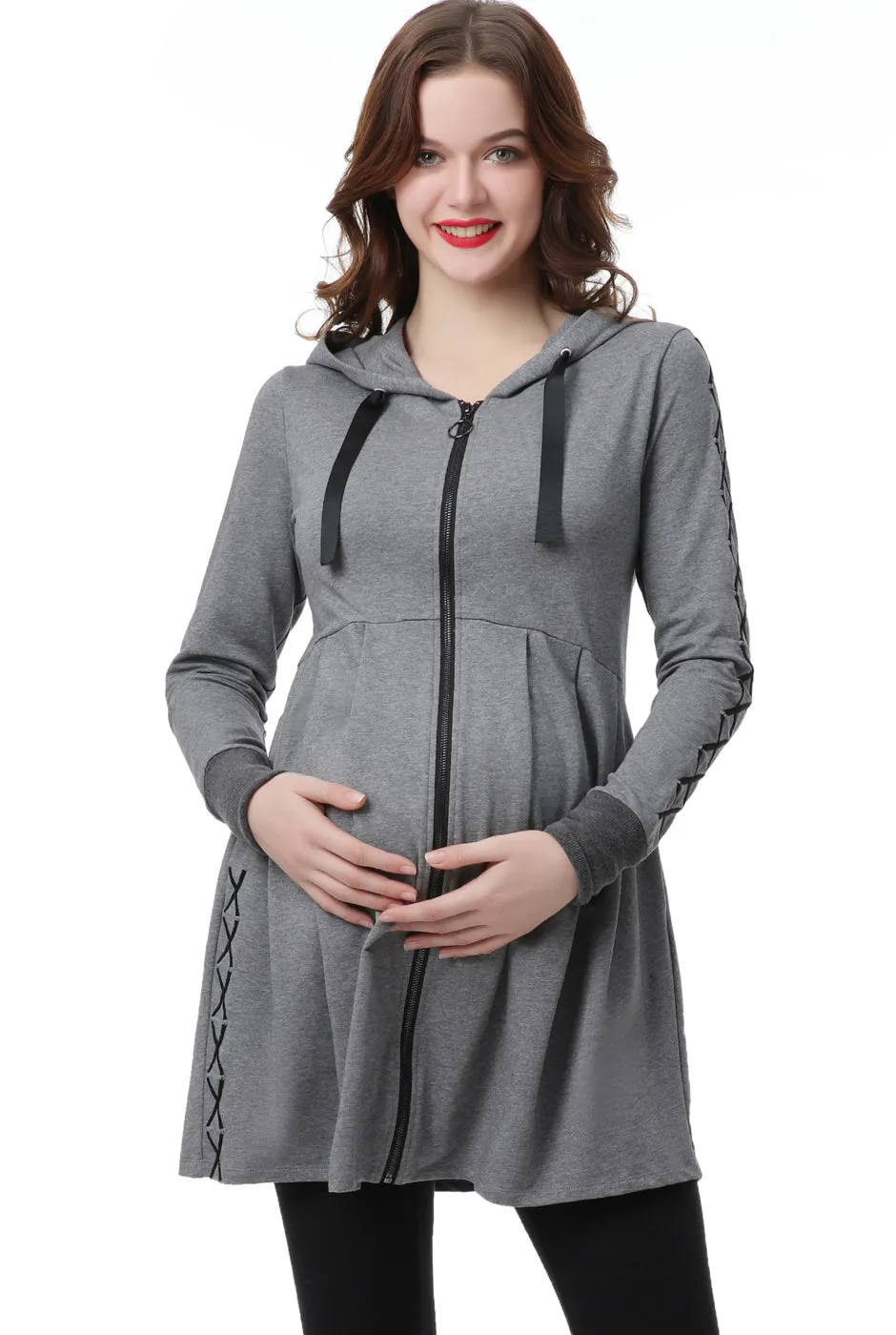 Kimi   Kai Maternity "Malory" Nursing Babydoll Hoodie