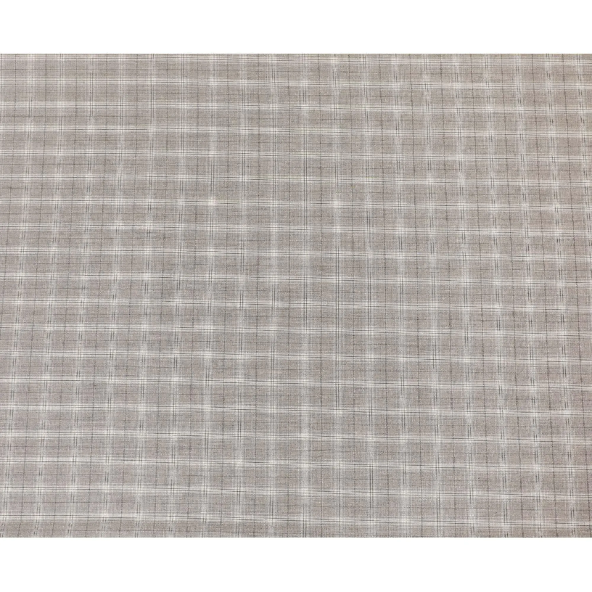 Latte beige blended wool suiting fabric with beige and pale brown checks design-D10812