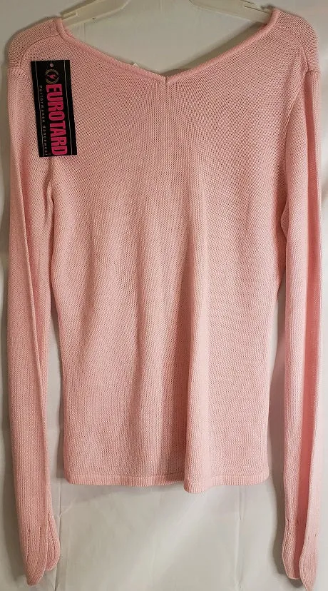 Liberty -- Women's V-Neck Pull Over Long Sleeve Ballet Sweater -- Pink