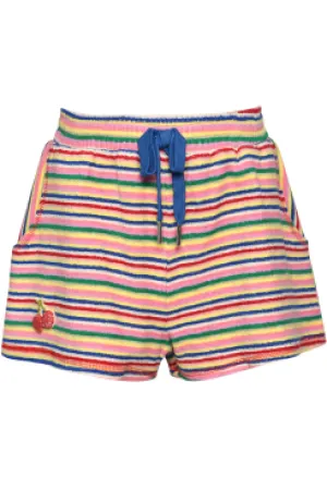 Little l Big Girl’s Striped Fruit Terry Cloth Shorts