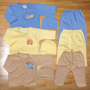 Little One - Pack of 3 - Night Suits - Yellow Blue Brown