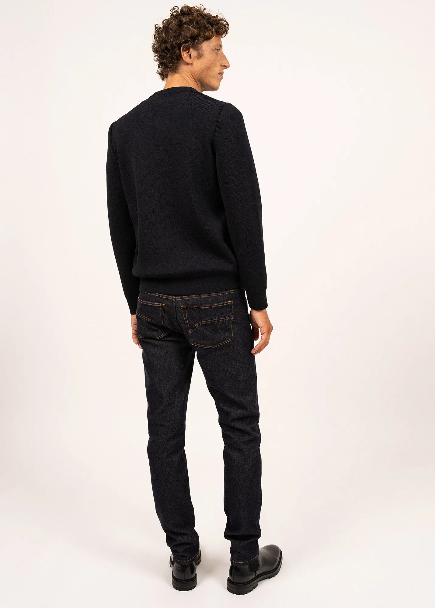 LOCRONAN III - Crew Neck Sweater for Men | Straight Fit  (NAVY)