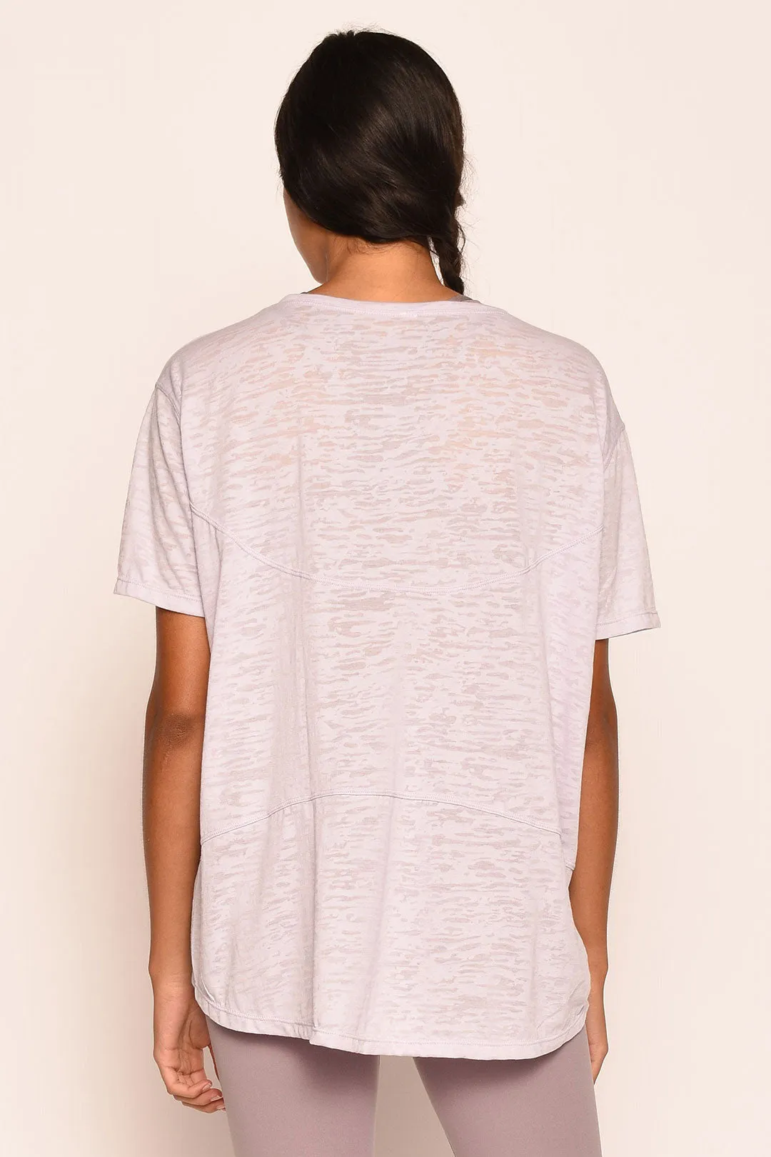 Loose Short Sleeves Burnout T-shirt