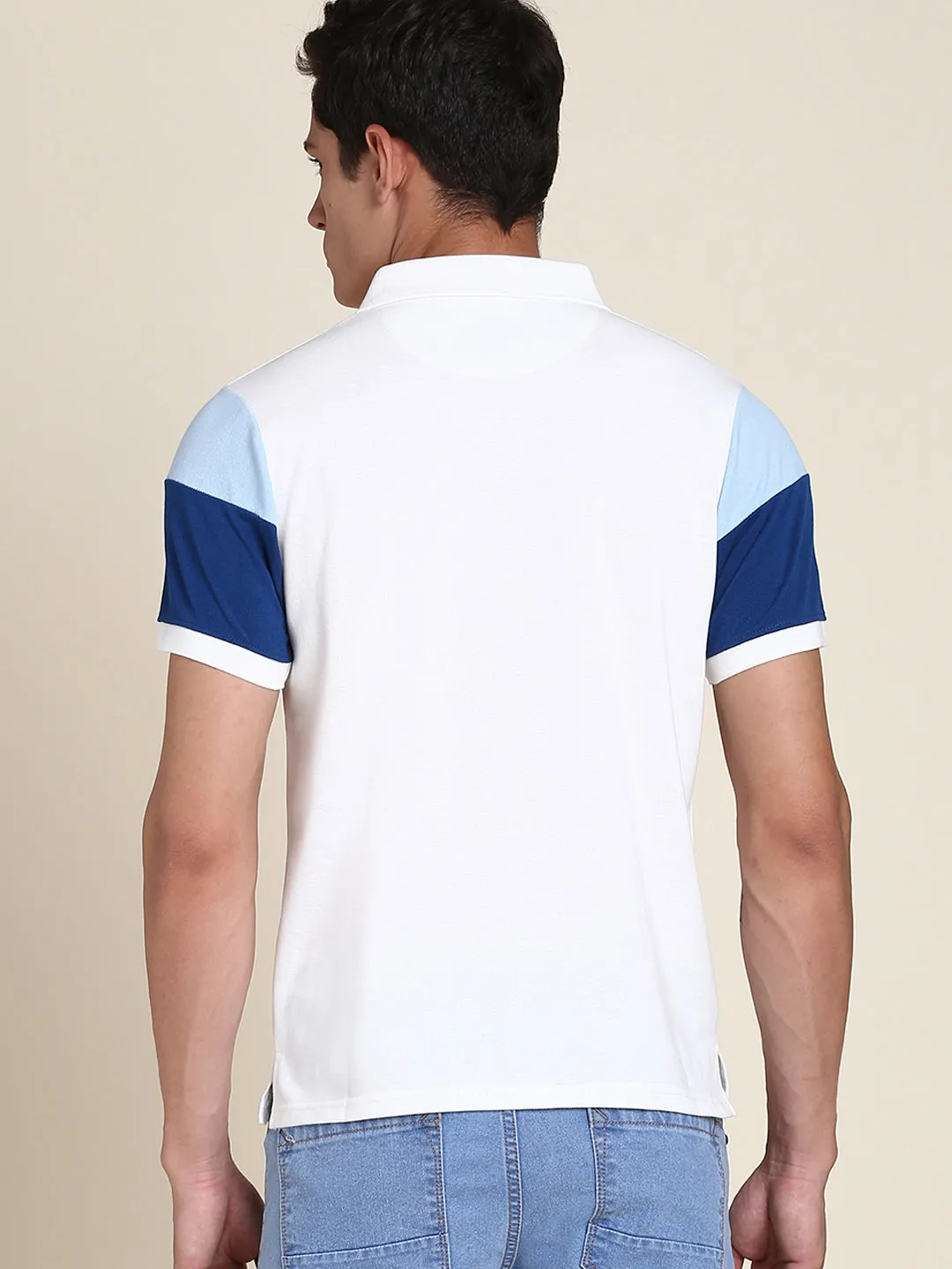 Men's Soft And Stretchy Fabric White Casual Polo Tshirt