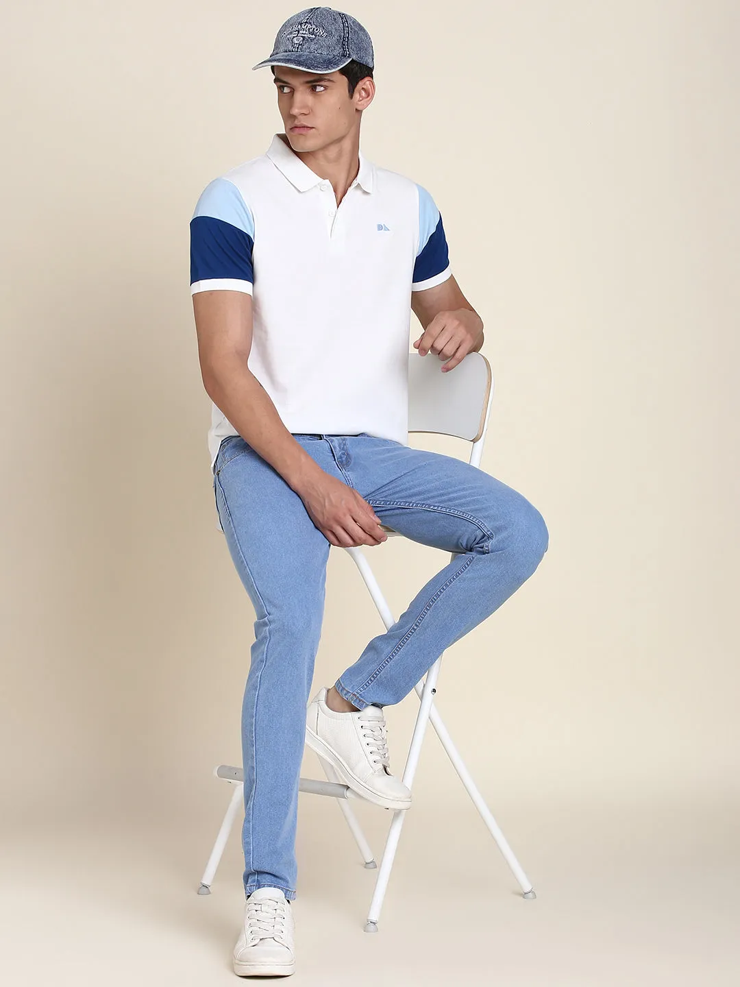 Men's Soft And Stretchy Fabric White Casual Polo Tshirt