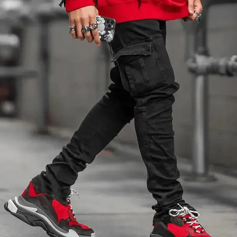 Men's Stylish Utility Denim Pants