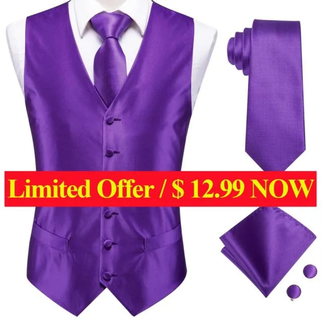 Men's Vests and Tie Business Formal Dresses Slim Vest 4piece Hanky cufflinks for Suit Blue Paisley Waistcoat