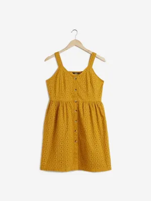 Nuon Mustard Cut-Out Detailed Poovi Dress