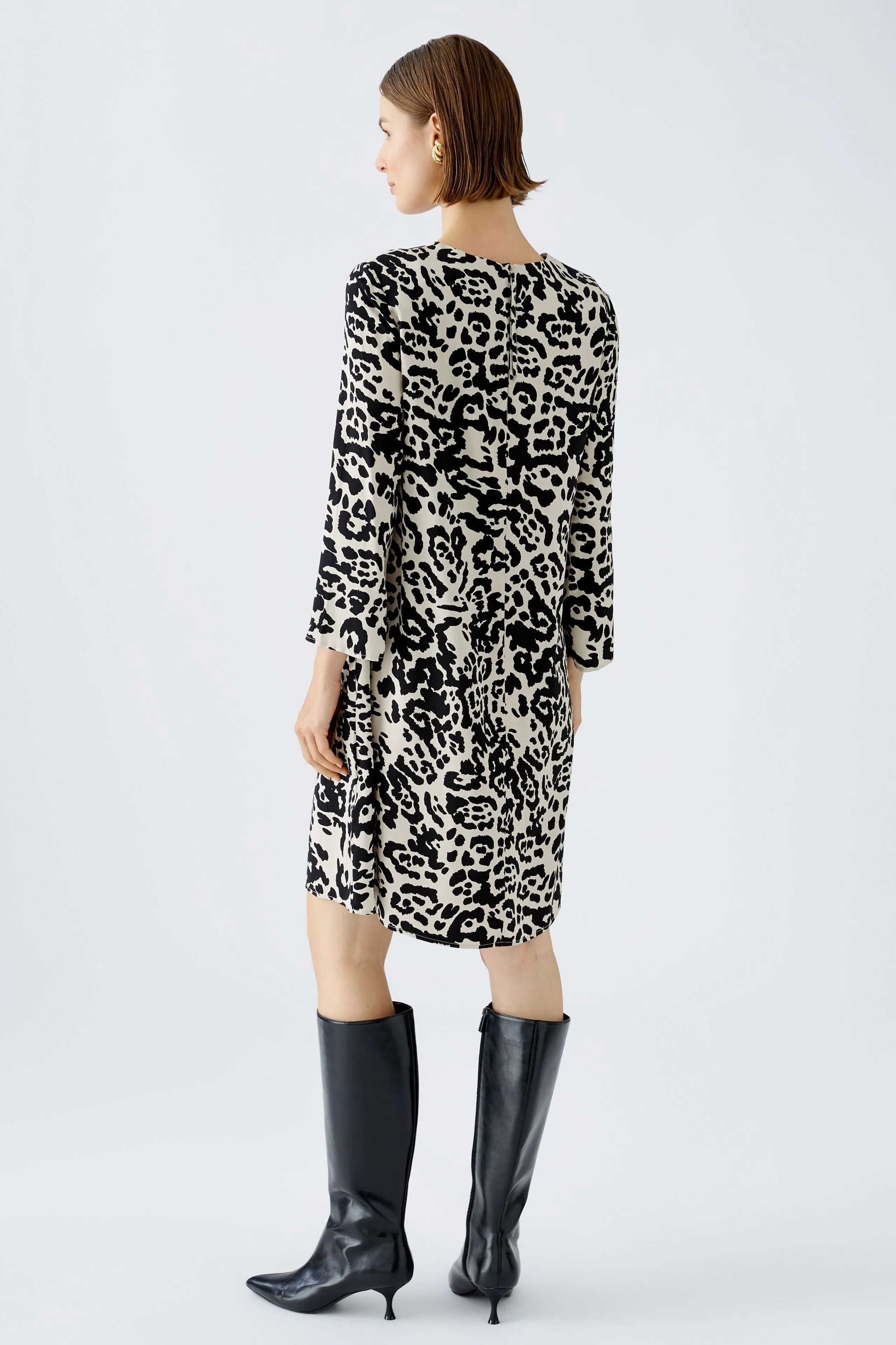 Oui Animal Print Knee Length Shift Dress