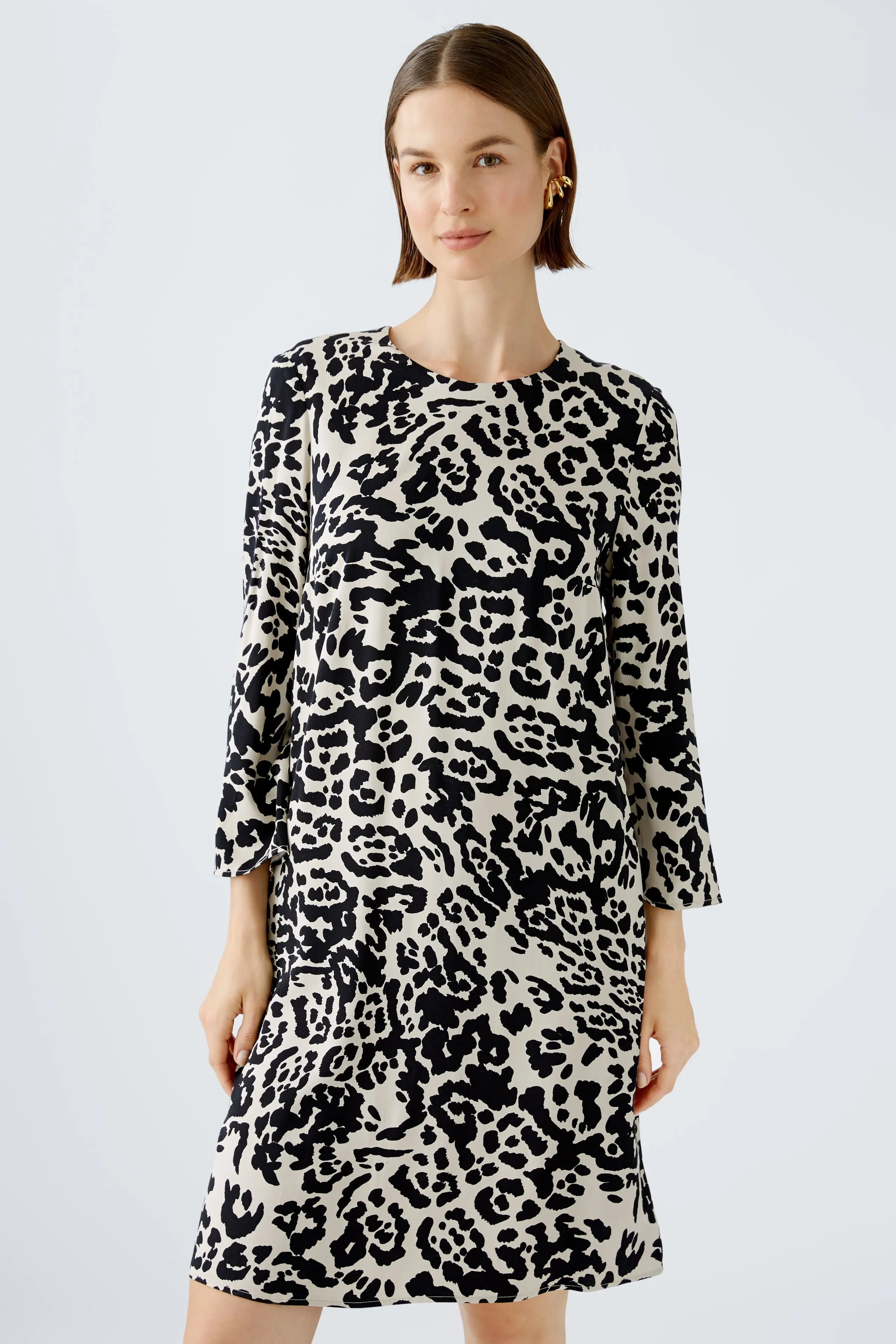 Oui Animal Print Knee Length Shift Dress