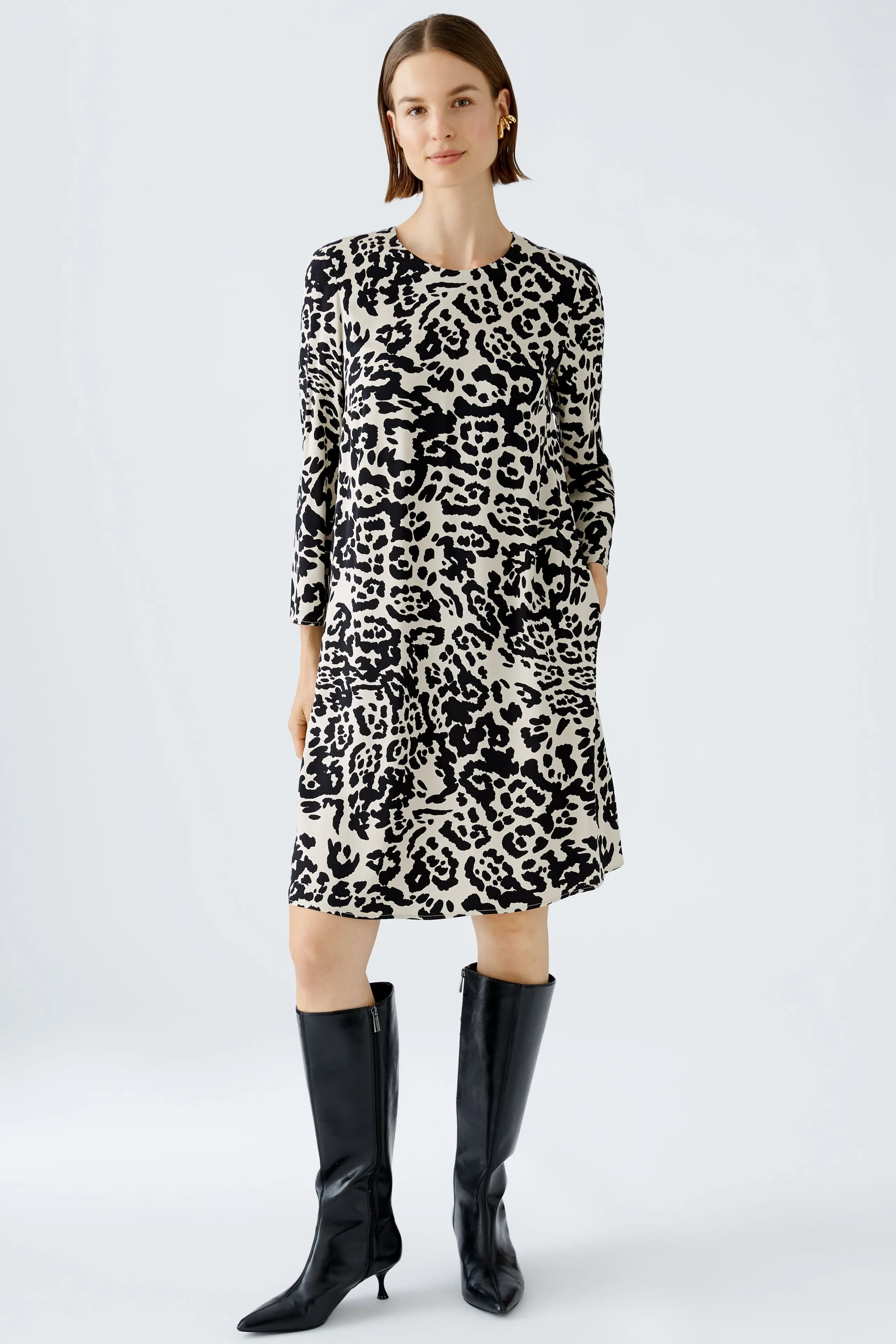 Oui Animal Print Knee Length Shift Dress