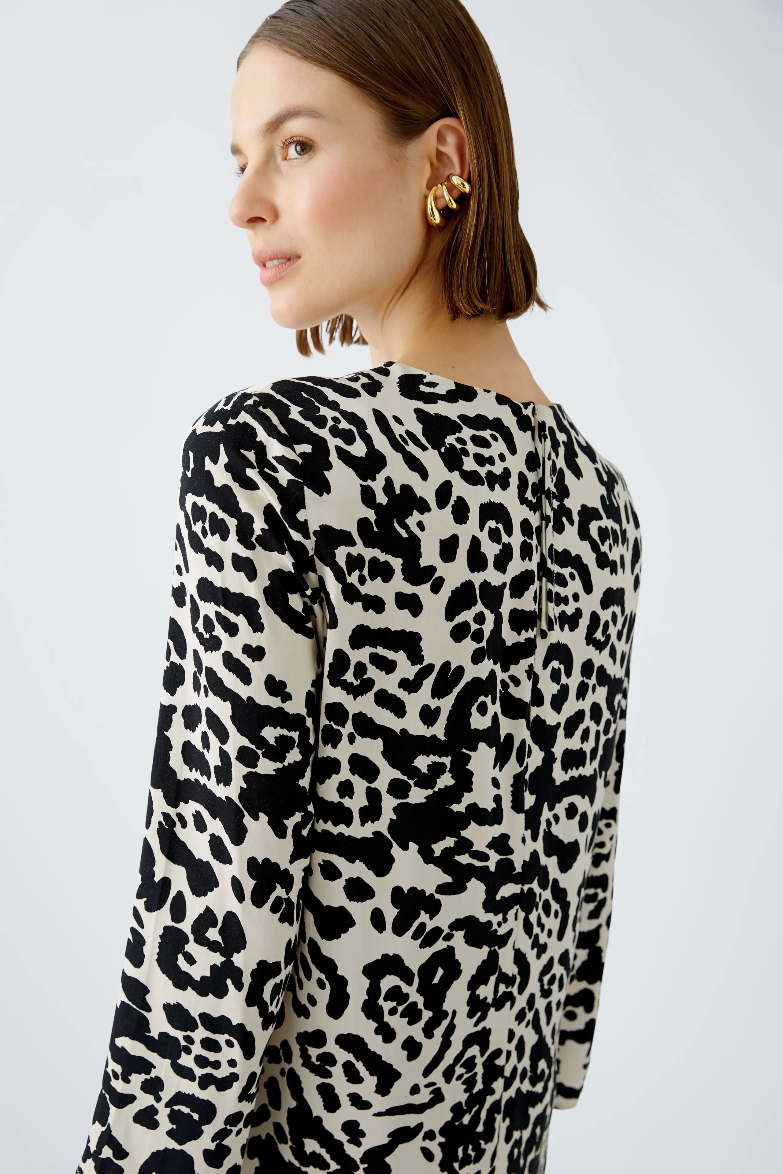 Oui Animal Print Knee Length Shift Dress