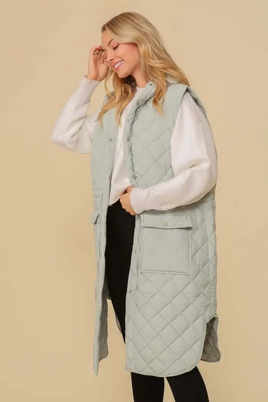 Oversized Quilted Midi Jacket