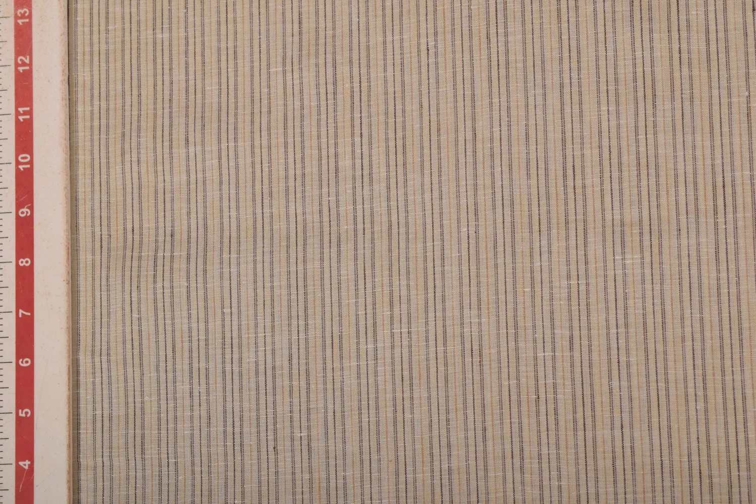 Peach Stripes Yarn Dyed Linen Fabric