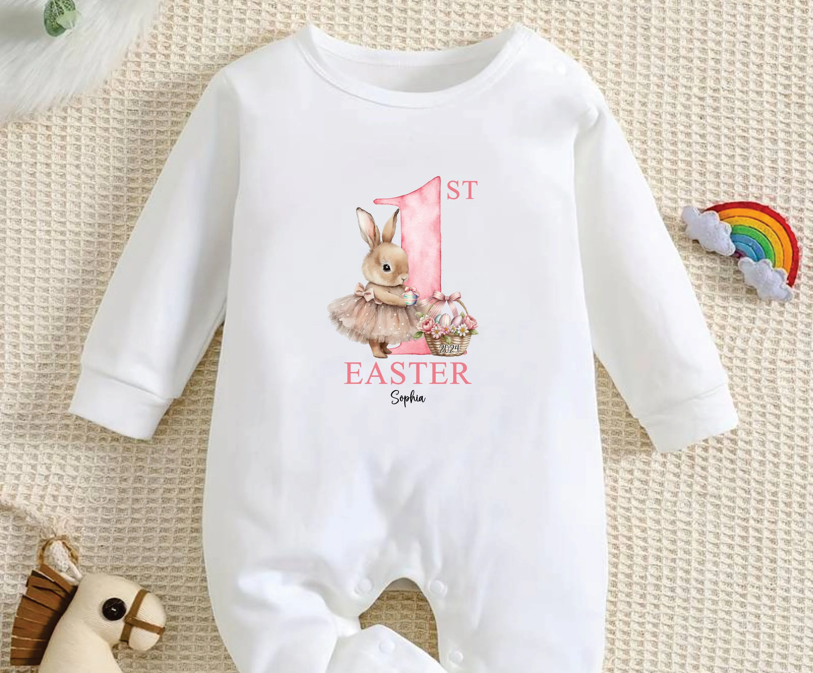 Personalised My First Easter Baby Girl Outfit First Easter 1st Easter - Easter