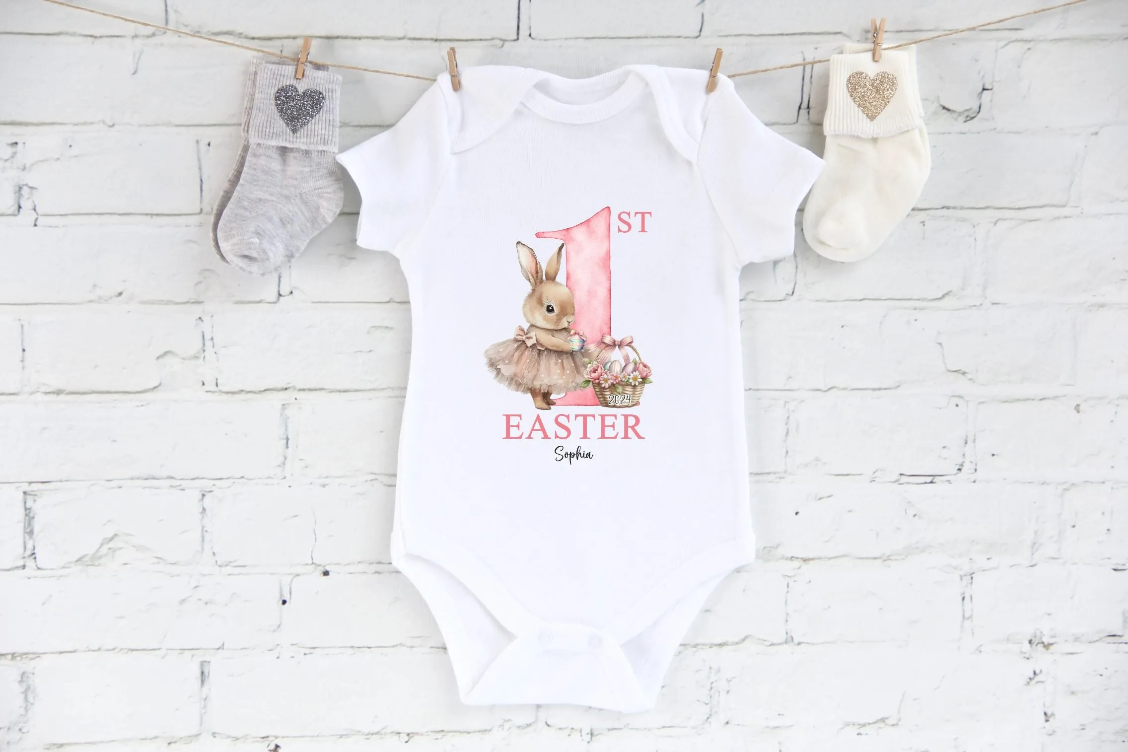 Personalised My First Easter Baby Girl Outfit First Easter 1st Easter - Easter