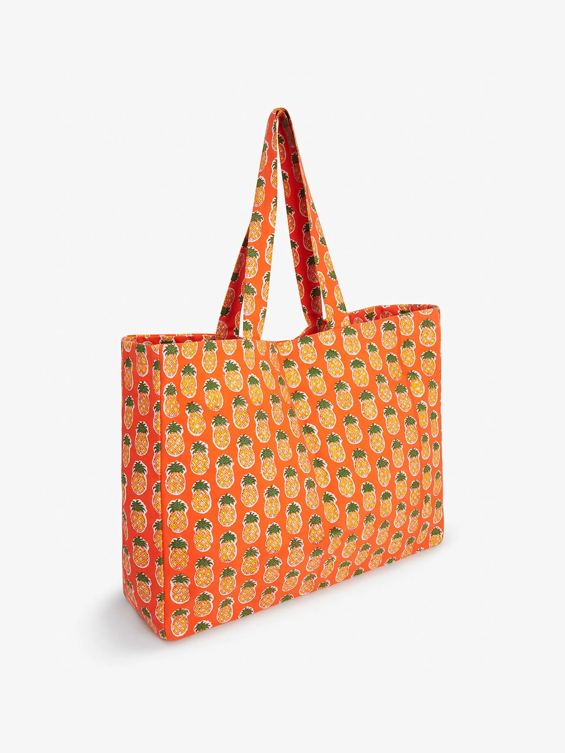 Pineapple print canvas bag